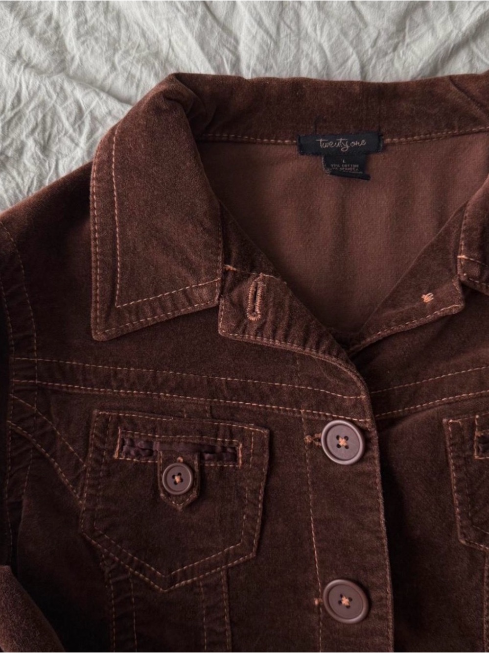 Forever 21 Brown Corduroy Jean Jacket